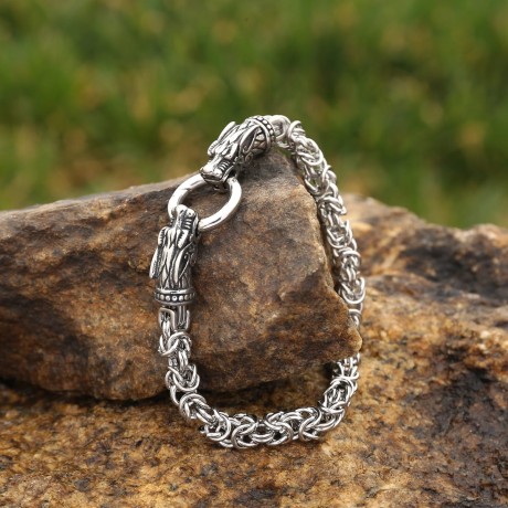 Przejdź do produktu Bransoleta Stalowa Głowy Wilków