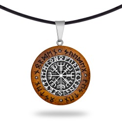 Naszyjnik Drewniany Vegvisir Orzech