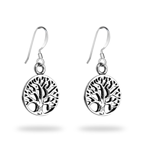 Przejdź do produktu Kolczyki Okrągłe Drzewko Życia Srebro 925