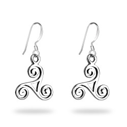 Srebrne kolczyki Triskelion