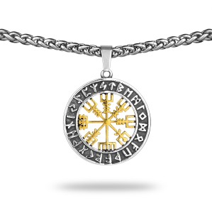 Naszyjnik Wikingów Vegvisir Pozłacany