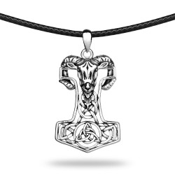 Młot Thora Głowa Kozła Srebro 925