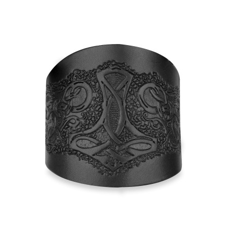 Przejdź do produktu Skórzana Bransoleta Wytłoczony Młot Thora