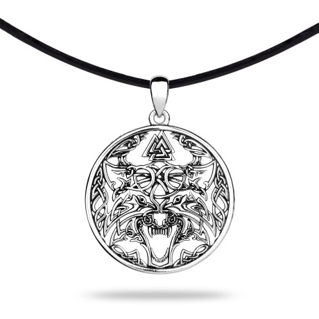 Przejdź do produktu Srebrna Zawieszka Na Rzemyku Wilk