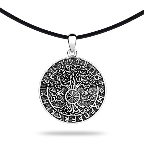 Przejdź do produktu Nordycka Zawieszka Na Rzemyku Srebro 925