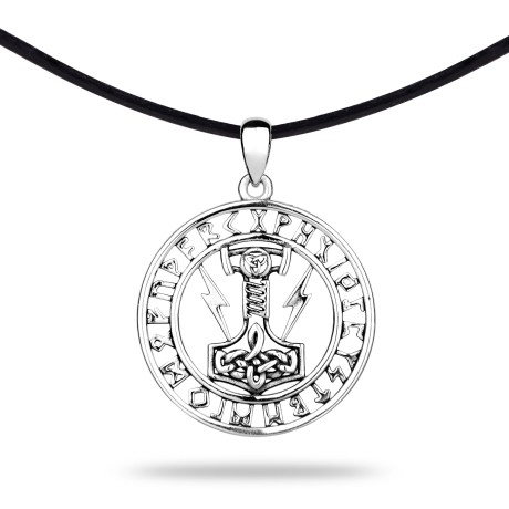 Przejdź do produktu Naszyjnik Młot Thora Runy Srebro 925