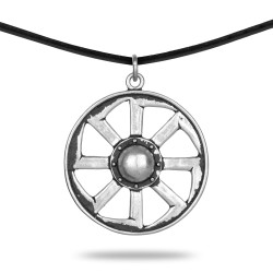 Słowiański Amulet W Kształcie Tarczy Brąz Posrebrzany