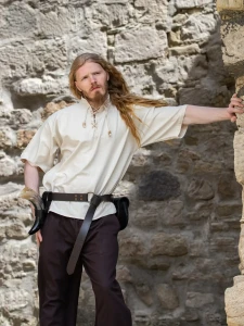 Koszula Średniowieczna Z Krótkim Rękawem "Eric" Beżowa