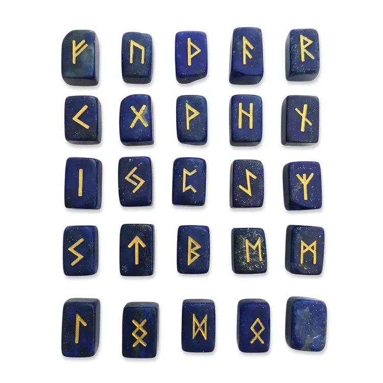Zestaw Kamieni Runicznych Lapis Lazuli