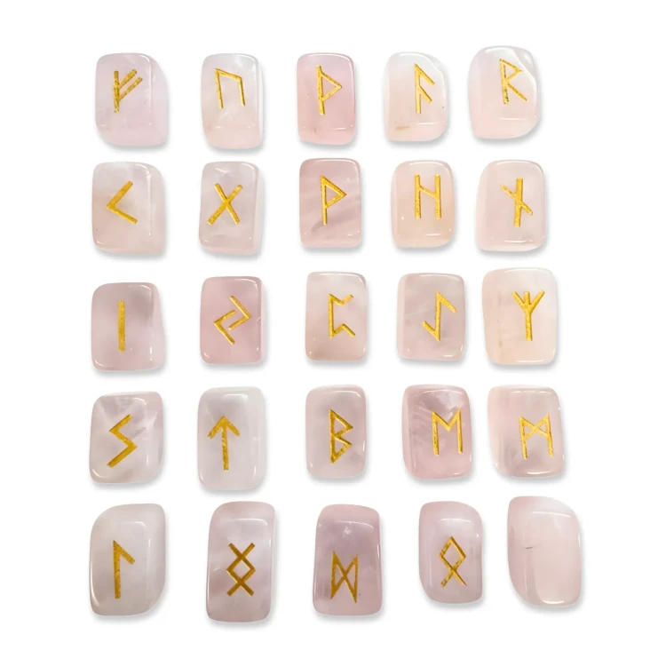 Zestaw Kamieni Runicznych Różowy Kwarc