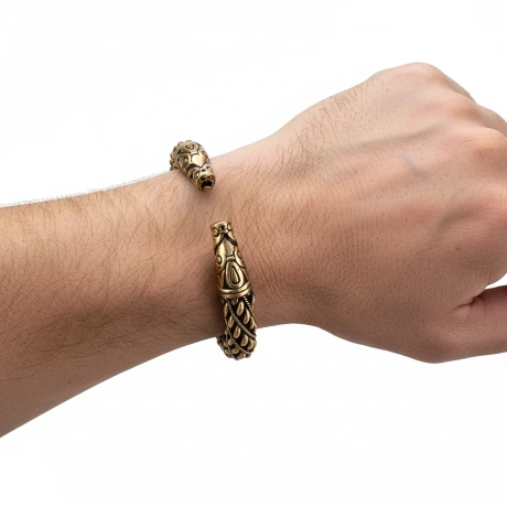 Przejdź do produktu Duża Męska Bransoleta Wikingów Brąz