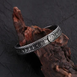 Stalowa Bransoletka Nordyckie Runy
