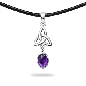 Naszyjnik Triquetra Srebro Ametyst
