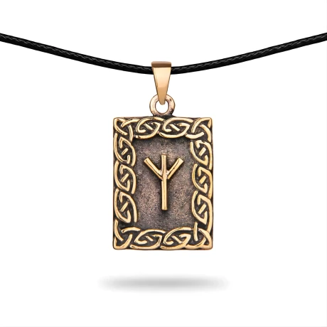 Przejdź do produktu Naszyjnik Runa Algiz Brąz