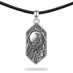 Srebrny Nordycki Amulet Z Krukiem