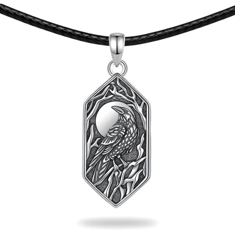 Przejdź do produktu Nordycki Amulet Z Krukiem Srebro 925