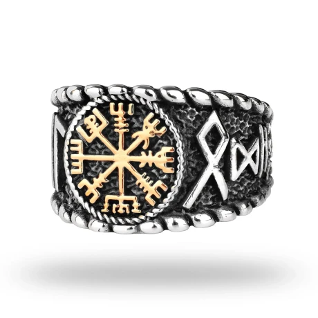 Przejdź do produktu Sygnet Nordycki Pozłacany Vegvisir