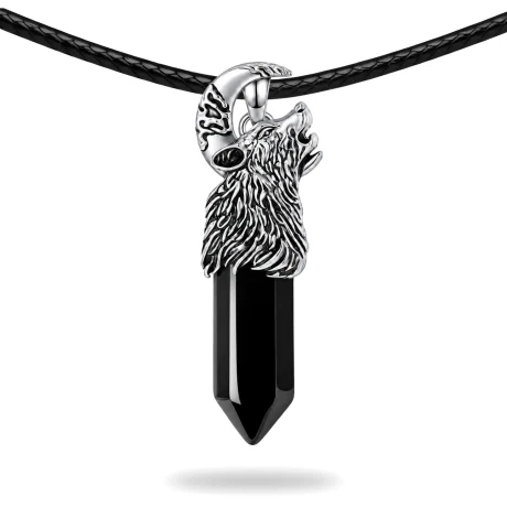 Przejdź do produktu Nordycki Amulet Wilk z Obsydianem