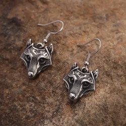 Kolczyki wikińskie wilk