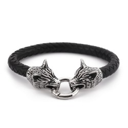 Skórzana bransoletka wilki