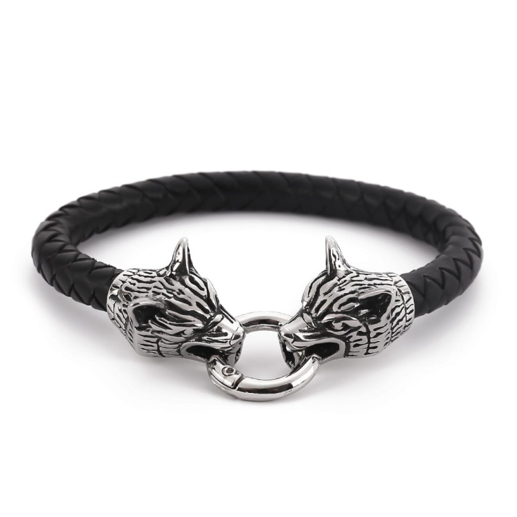 Skórzana bransoletka wilki