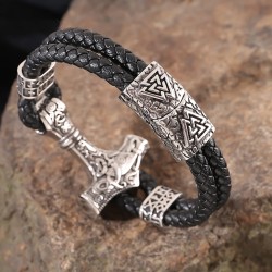 Bransoletka skórzana Mjolnir